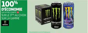 Auchan Supermarché MONSTER Sur le 3ème au choix sur la gamme offre