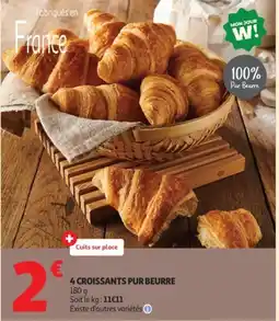 Auchan Supermarché 4 croissants pur beurre offre