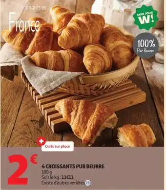 Auchan Supermarché 4 croissants pur beurre offre