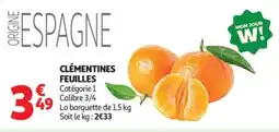 Auchan Supermarché Clémentines feuilles offre
