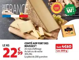 Auchan Supermarché Comté aop fort des rousses offre