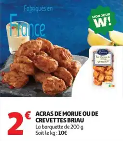 Auchan Supermarché Acras de morue ou de crevettes briau offre