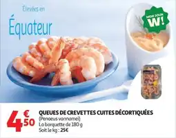 Auchan Supermarché Queues de crevettes cuites décortiquées offre