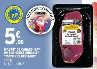 E.Leclerc MAGRET DE CANARD IGP DU SUD-OUEST SURGELÉ “MAISTRES OCCITANS” offre