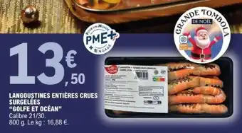 E.Leclerc LANGOUSTINES ENTIÈRES CRUES SURGELÉES “GOLFE ET OCÉAN” offre
