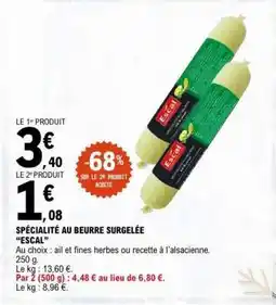 E.Leclerc SPÉCIALITÉ AU BEURRE SURGELÉE “ESCAL” offre