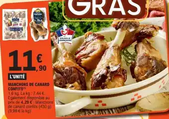 E.Leclerc MANCHONS DE CANARD CONFITS offre