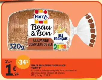 E.Leclerc Pain De Mie Complet Beau & Bon Harry's offre