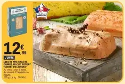 E.Leclerc LOBE DE FOIE GRAS DE CANARD MI-CUIT ENTIER SECRET D'ÉLEVEURS offre