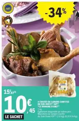 E.Leclerc 4 Cuisses de Canard Confites du Sud-Ouest IGP offre