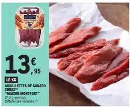 E.Leclerc AIGUILLETTES DE CANARD CRUES MAISON MONTFORT offre
