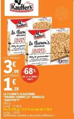 E.Leclerc La Flamm's Alsacienne Grande Comme Ça Surgelée Kauffer's offre