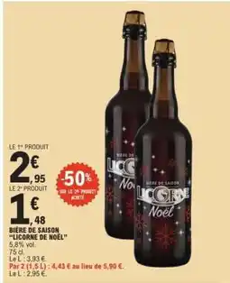 E.Leclerc BIÈRE DE SAISON LICORNE DE NOËL offre
