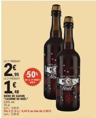 E.Leclerc BIÈRE DE SAISON LICORNE DE NOËL offre