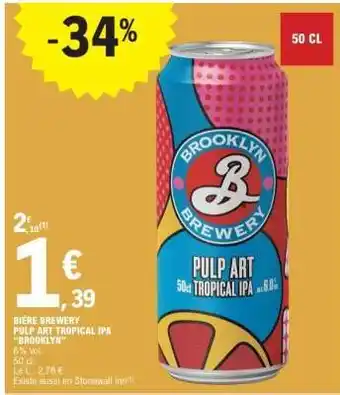 E.Leclerc BIÈRE BREWERY PULP ART TROPICAL IPA “BROOKLYN” offre