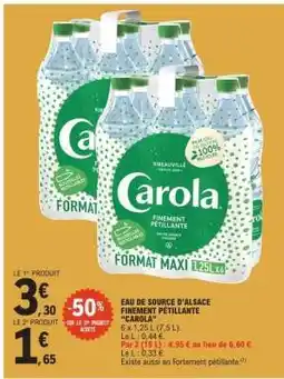 E.Leclerc Eau de Source d'Alsace Finement Pétillante Carola offre