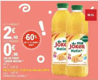 E.Leclerc Jus de fruit 'Joker Matin+' offre