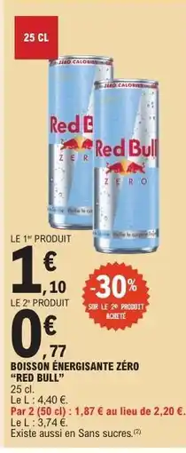 E.Leclerc BOISSON ÉNERGISANTE ZÉRO RED BULL offre
