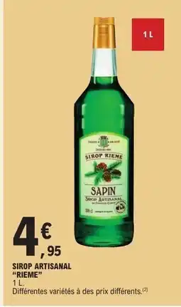 E.Leclerc SIROP ARTISANAL RIEME offre