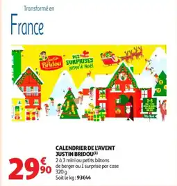 Auchan Supermarché JUSTIN BRIDOU Calendrier de l'avent offre