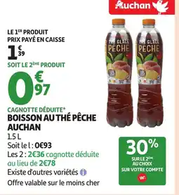 Auchan AUCHAN Boisson au thé pêche offre