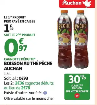 Auchan AUCHAN Boisson au thé pêche offre