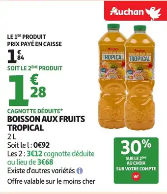 Auchan AUCHAN Bossun aux jus de fruits tropical offre