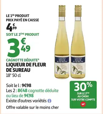 Auchan Liqueur fleur de sureau offre