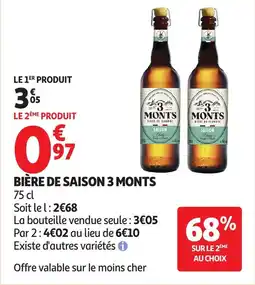 Auchan 3 MONTS Bière de saison offre