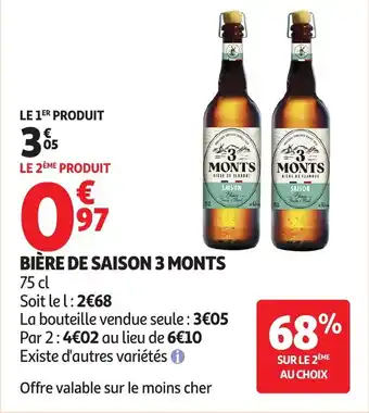 Auchan 3 MONTS Bière de saison offre