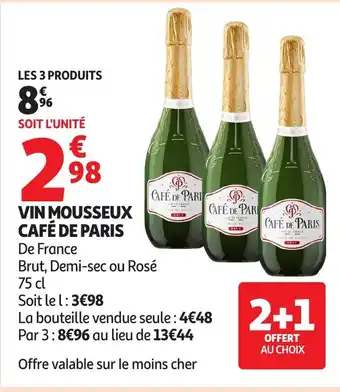 Auchan CAFÉ DE PARIS Vin mousseux offre