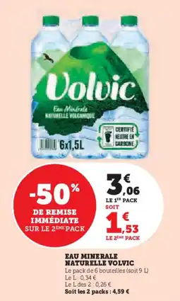 Super U Eau minerale naturelle volvic offre