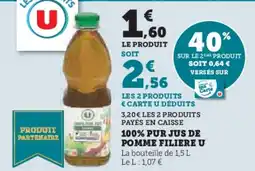 Super U 100 pur jus de pomme filiere u offre