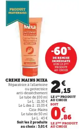 Super U Creme mains mixa offre