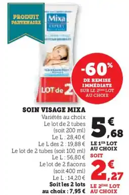 Super U Soin visage mixa offre