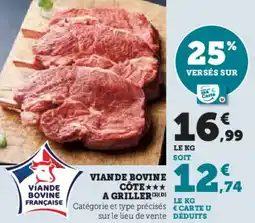 Super U Viande bovine côte a griller offre