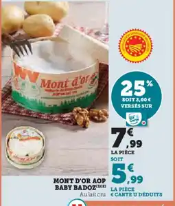 Super U Mont d'or aop baby badoz offre