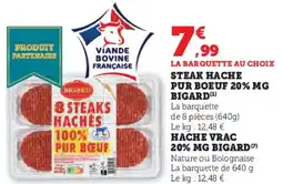 Super U Steak hache pur boeuf 20 mg bigard offre