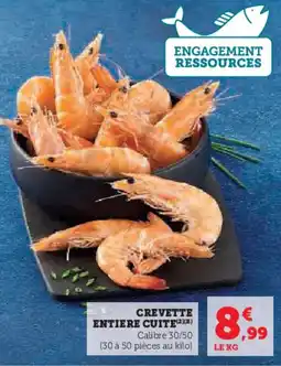 Super U Crevette entiere cuite offre