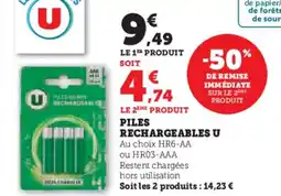 Super U Piles rechargeables u offre