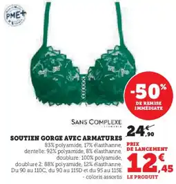 Super U Soutien gorge avec armatures offre