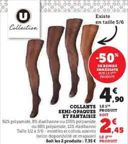 Super U Collants semi opaques et fantaisie offre