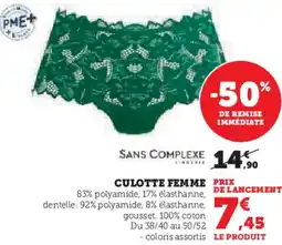 Super U Culotte femme offre