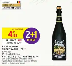 Intermarché Hyper Bière blonde triple karmeliet offre
