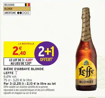 Intermarché Hyper Bière d'abbaye blonde leffe offre
