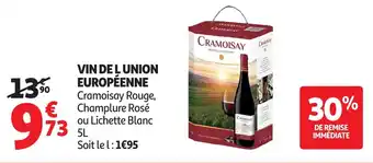 Auchan CRAMOISAY Vin de l union européenne offre