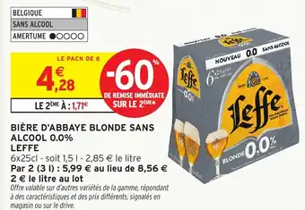 Intermarché Hyper Bière d'abbaye blonde sans alcool 0 0 leffe offre
