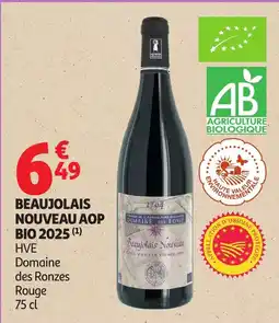 Auchan Beaujolais nouveau aop bio 2025 offre