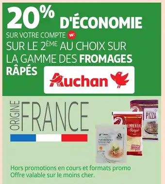 Auchan AUCHAN Sur la gamme des fromages râpés offre