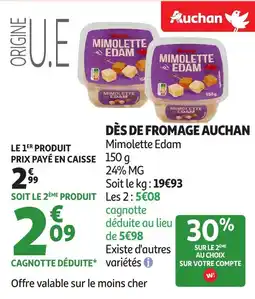 Auchan AUCHAN Dès de fromage offre